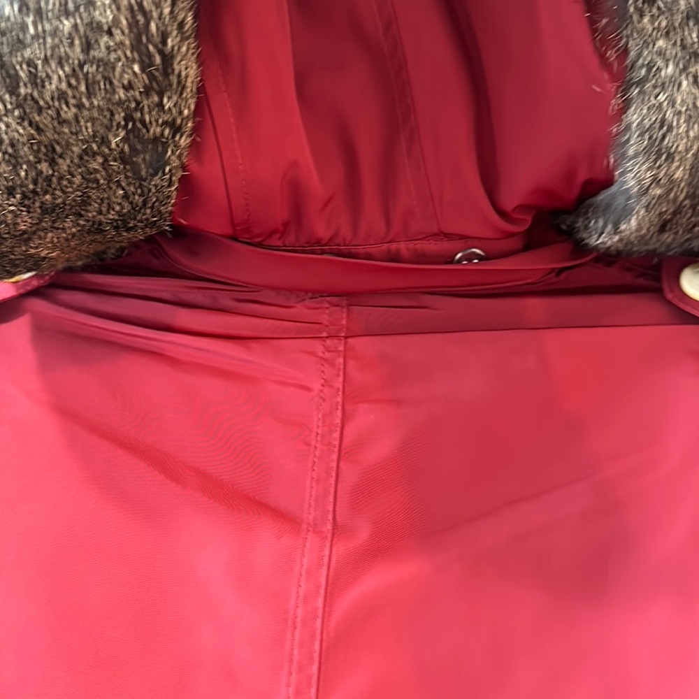 Ali Ro Red Parka Fur Hooded Jacket - Picture 8 of 9